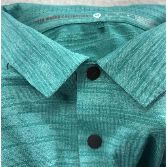 Nike Tiger Woods Collection Golf Polo Shirt Mens Medium Heathered Green Dri-FIT - Picture 6 of 6
